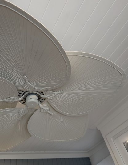 After: Clean white ceiling fan blades